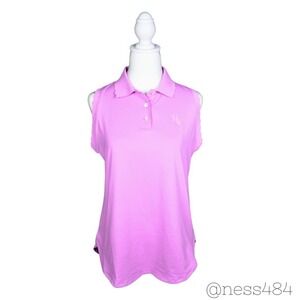 Peter Millar Women's Sleeveless Golf Polo Shirt Pink/Purple Size M‎ Performance
